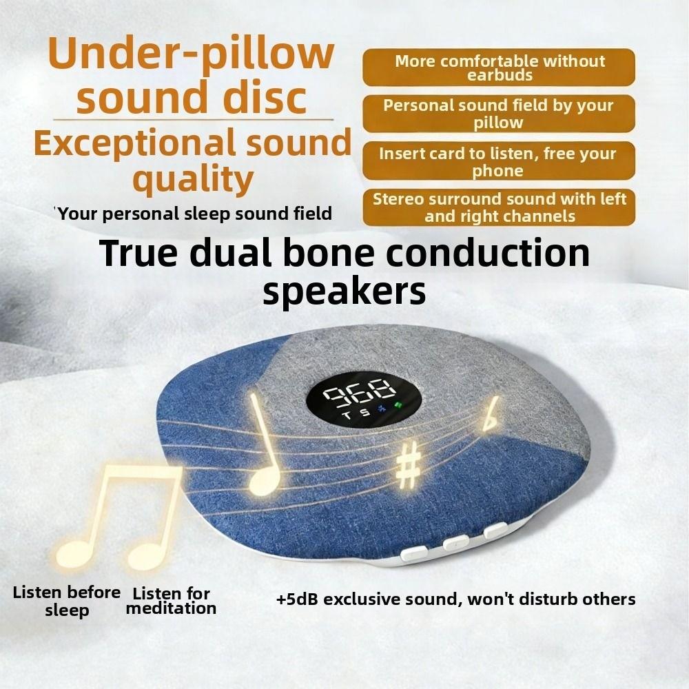 Bluetooth 5.4 Under Pillow Bluetooth Speaker Bone Conduction Bedroom Pillow Speaker Sleeping Music