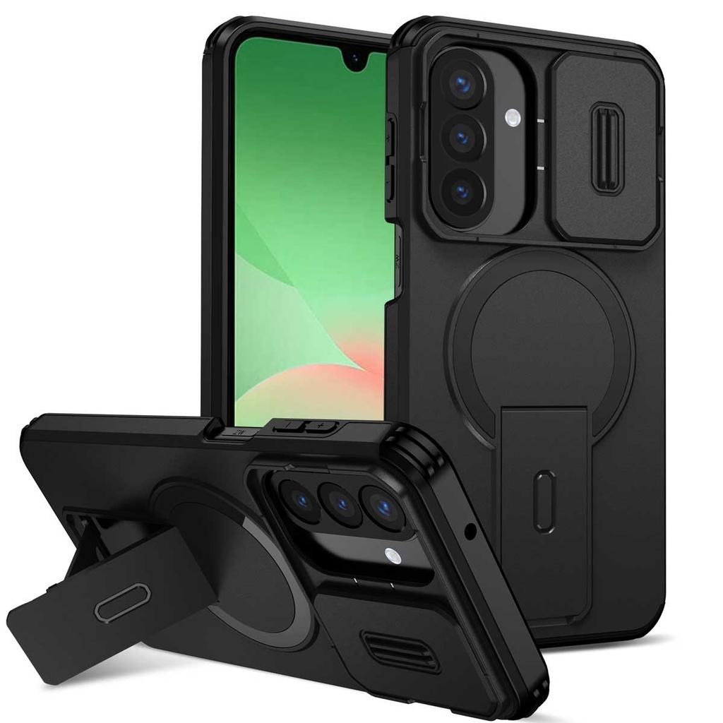 For Samsung Galaxy A57 A37 A17 A56 A36 A26 A16 A55 A35 A25 A15 Magnetic Ring Bracket Sliding Camera Lens Protection Phone Case
