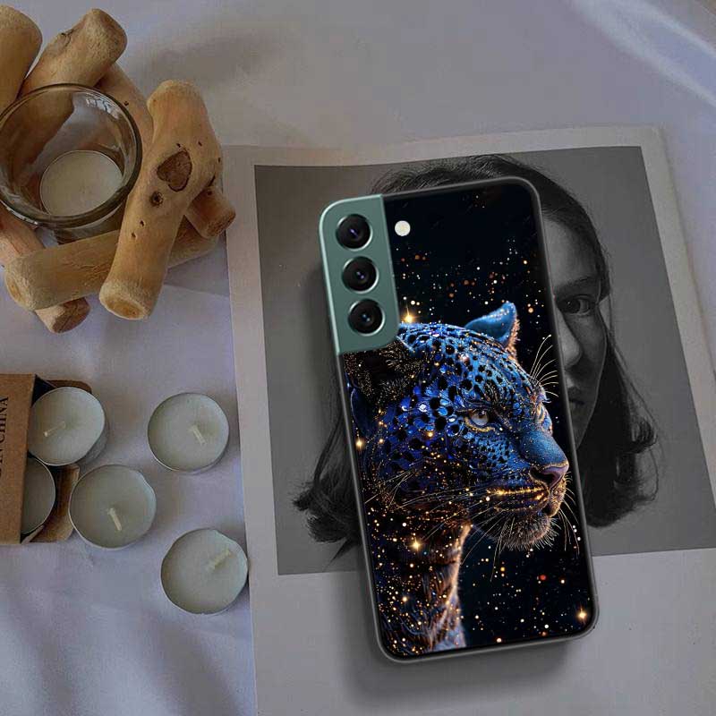 Чехол-телефон с гемом Алмазная Иллюзия Гепард для Samsung S25 Edge Galaxy S22 Ultra S21 S10 S9 Plus S20 S23 S24 FE Чехол S10E Обложка Sili