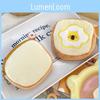 Simulation Cute Fried Egg Toast Plush Coin Purse With Keychain Kids For