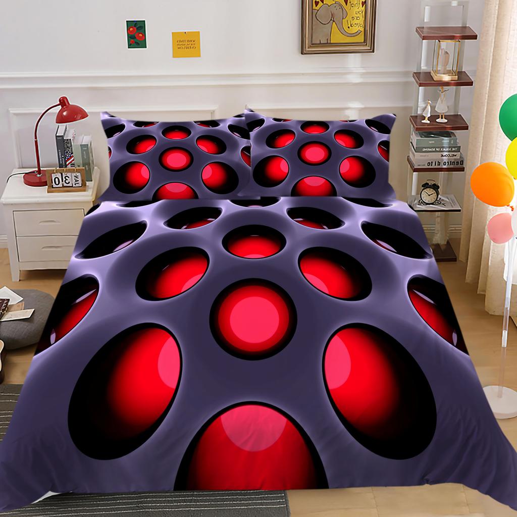 High Definition Digital Printed Bedding Set with Colorful Geometric Patterns, Quilt Covers, Pillowcases, Ultra-fine Fiber Fabric, Soft Home Decoration