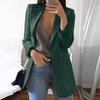 Women Suit Coat Lapel Long Sleeve Open Front Suit Jacket with Pockets Slim Fit Solid Color Business Office Lady Outwear