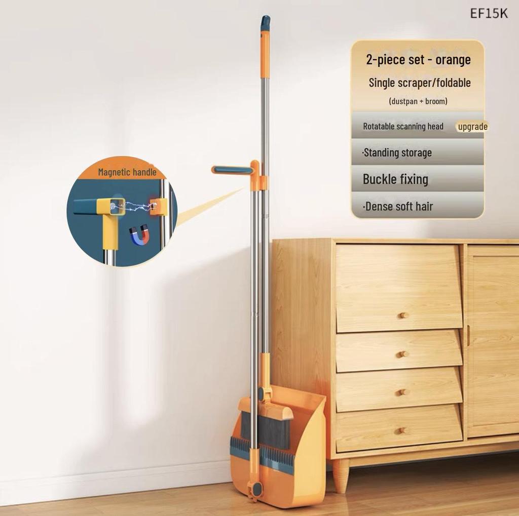 Компактный набор из щетки и совка с мягкой щетиной и функцией неприлипания волос