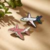 Брошь-булавка в виде мультяшного самолета из цинкового сплава с покрытием из золота KC, узор самолета ярко-розового/зеленого цвета, милый и многофункциональный держатель для сумки