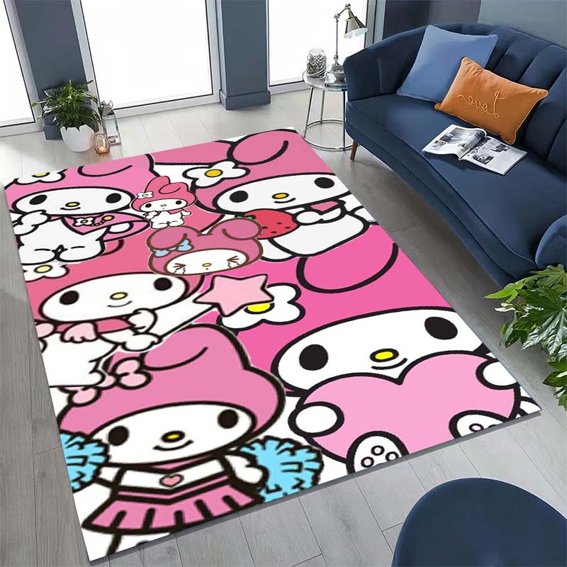 3DMy Melody cartoon art rug, suitable for bedrooms, living rooms, sofas, doormats, and other home decorations. Large size,
