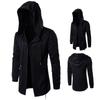 Hoodies Men Hip Hop Sweatshirt Streetwear Black Gown Coats Men Hooded Cloak Mantle Hoodie