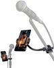 ROTKUEIEE Smartphone Holder for Microphone Music Stand Phone Precision Adjustable Space Perfect for Live Streaming and with All Smartphones Including