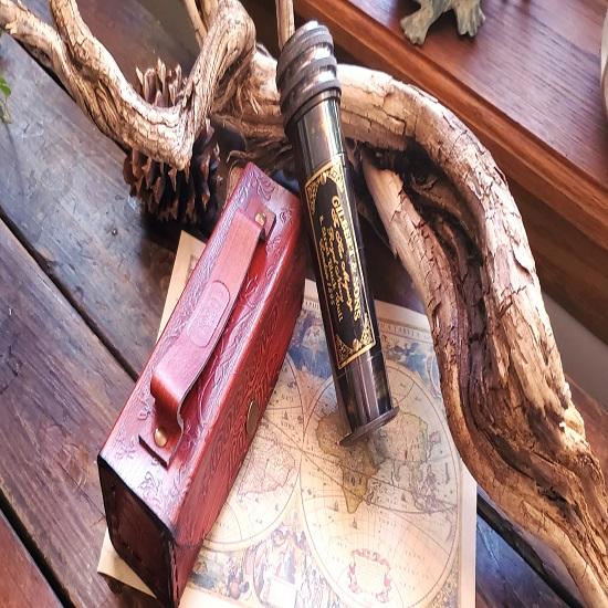 Калейдоскоп из латуни Gilbert Sons Калейдоскоп с кожаной коробкой