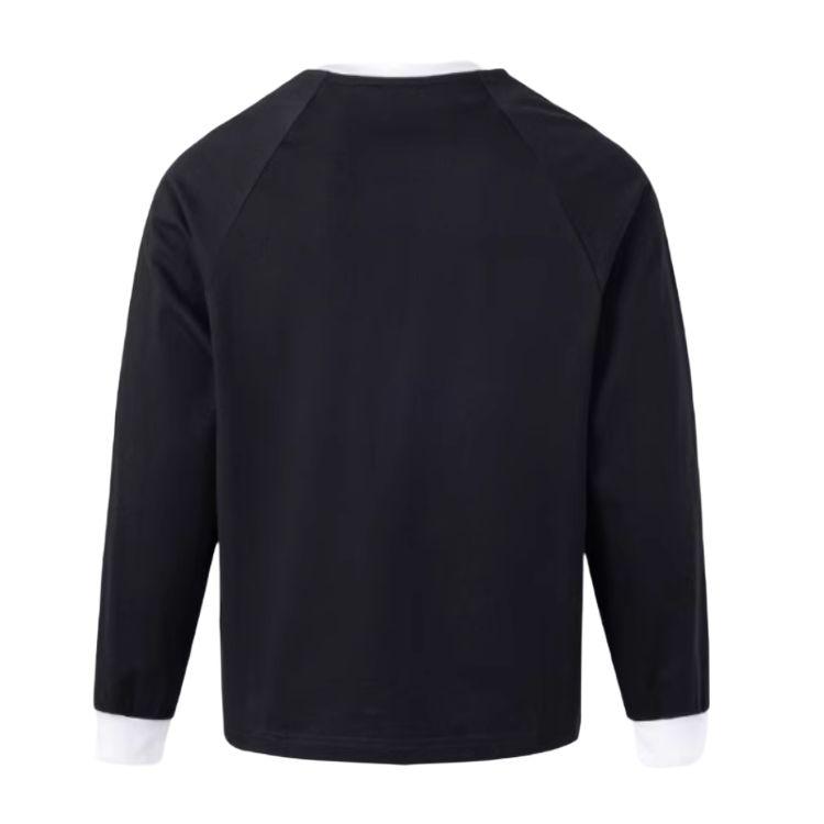 Adidas Футболка Originals Classic Series в полоску, удобная, свободного кроя, с длинным рукавом, мужская, цвет черный, белый KE5824