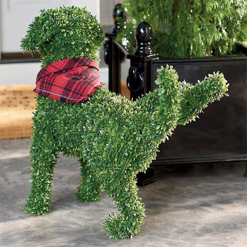 Decorative Peeing Dog Topiary Realistic Ornament Home Indoor Outdoor Decoration