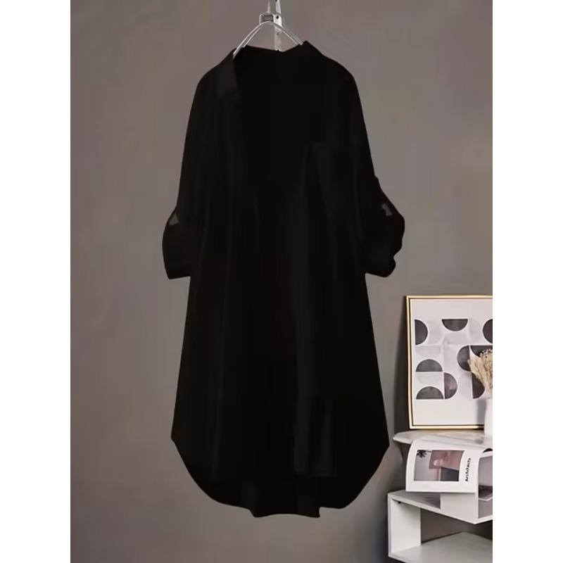 White Shirt Women 2025 Spring Summer Korean Fashion Simple Solid Color Long Shirts Lady Loose Breathable Midi Shirt and Blouse