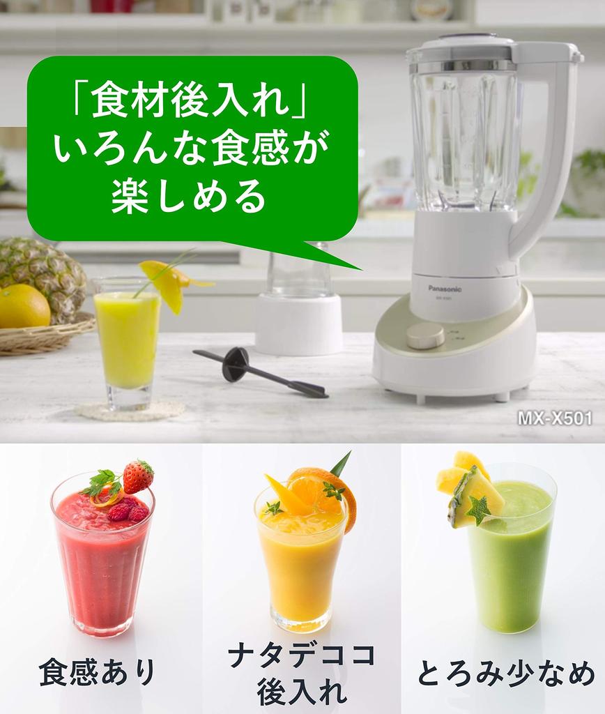 Миксер Panasonic с книгой рецептов, черный, твердый титановый резак для покрытия 1000 мл 2-в-1 (миксер/мельница) MX-X501-N