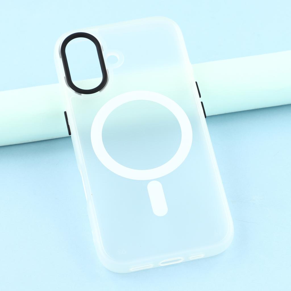 For iPhone 16 Case Compatible with MagSafe Skin-Touch PC+TPU Phone Cover