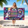 Neon Colorful Theme Soft Beach Towel Personalized Custom Name Text Towel Portable for Beach Pool Travel