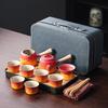 Chuangjingpin Red Orange Mountain Sea Kung Fu Tea Set