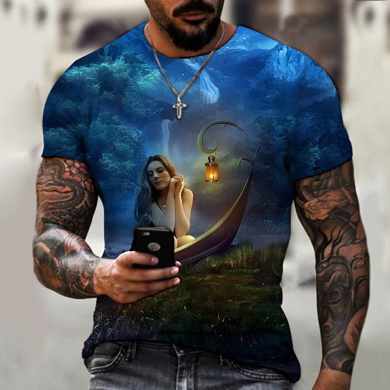 3D цифровая печать Faucet Series Printed Summer Casual Round Neck Youth Football