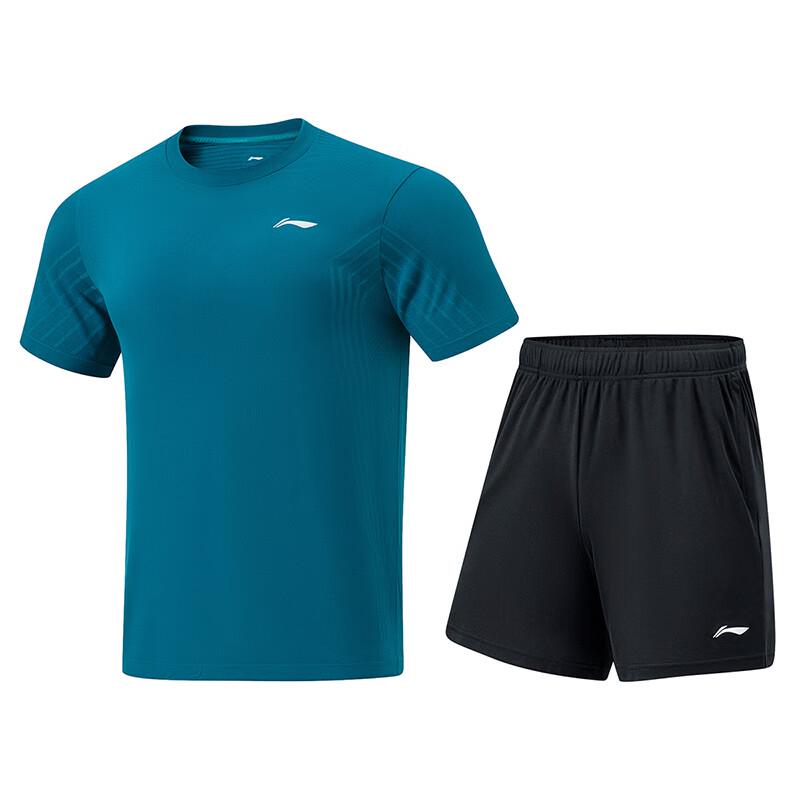 Li-Ning Унисекс спортивный костюм с коротким рукавом для бадминтона