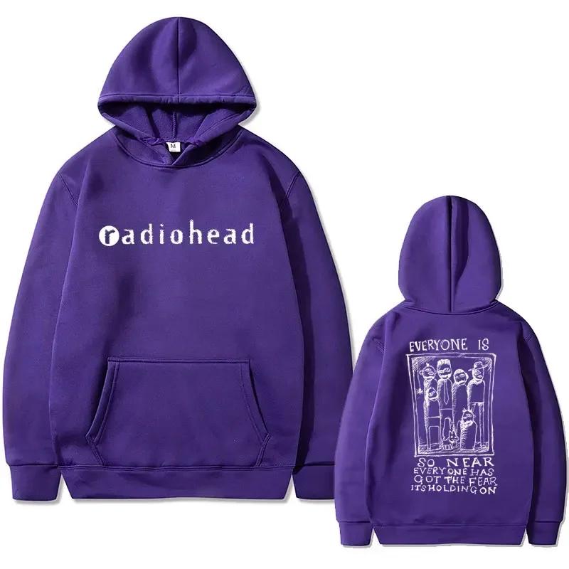 British Rock Band Radiohead's Printed Hoodie Men's Fashion Casual Retro Hoodie Gothic Streetwear