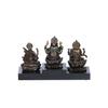 NEW Ganesha Laxmi Saraswari On Base Cold Cast Bronze Resin Decorative Figurine, Brown,