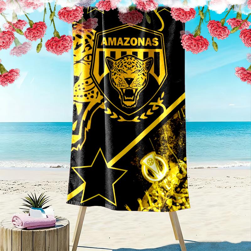 AMAZONAS FC Print Beach Towel, Large Soft Quick Dry Towel for Beach Camping Swimming