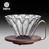 Hero Кофейный дриппер с основанием из грецкого ореха и синим градиентным стеклом
