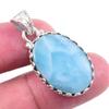 Подвеска из стерлингового серебра 925 пробы с драгоценным камнем Natural Republic Larimar 1,25'' C6e32