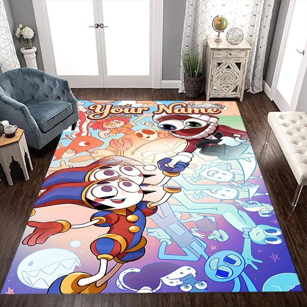 Amazing circus Adventure Friends Customizable Name Floor Rug Office Rug Suitable for Game Room Balcony Outdoor Decorate room Antislip Carpet Office h