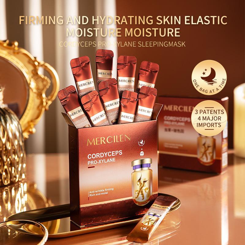 MERCILEN 20 шт., двойная антивозрастная ночная маска с кордицепсом Bose Yin, увлажняющая, укрепляющая, против морщин, замораживающая маска для второго броска