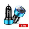 Dual USB Car Charger with LED Display, Aluminum Alloy, Cigarette Lighter Adapter, Fast Charging, Multi-Function.