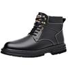 Martin Boots Men's 2025 Autumn and Winter Velvet Thickened High-top Leather Shoes Thermal Cotton Shoes Genuine Leather Boots