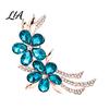 Sparkling Rhinestone Brooch Flower Branch for Women, Elegant Floral Lapel Pin, Decorative Coat Pins Costume Pin Shirt Bag Banquet Wear Accessory