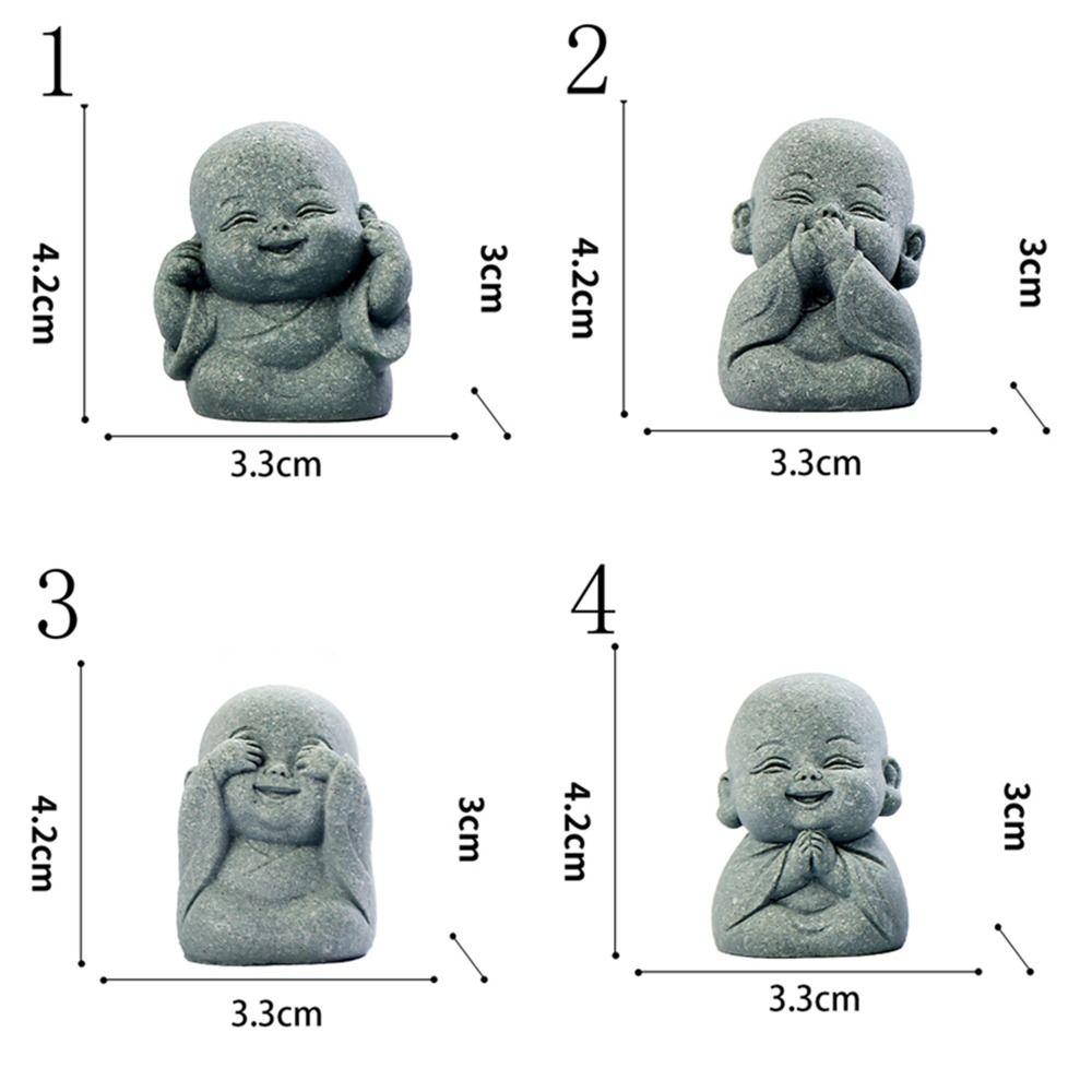 Serviceable Dolls Buddha Statue Cute Desktop Cculpture Little Monk Figurine Fireplace