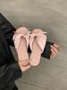 Gentle Bow Flat Toe Flip-flops Women's 2025 New Internet Celebrity Ins Versatile Beach Cool Slippers