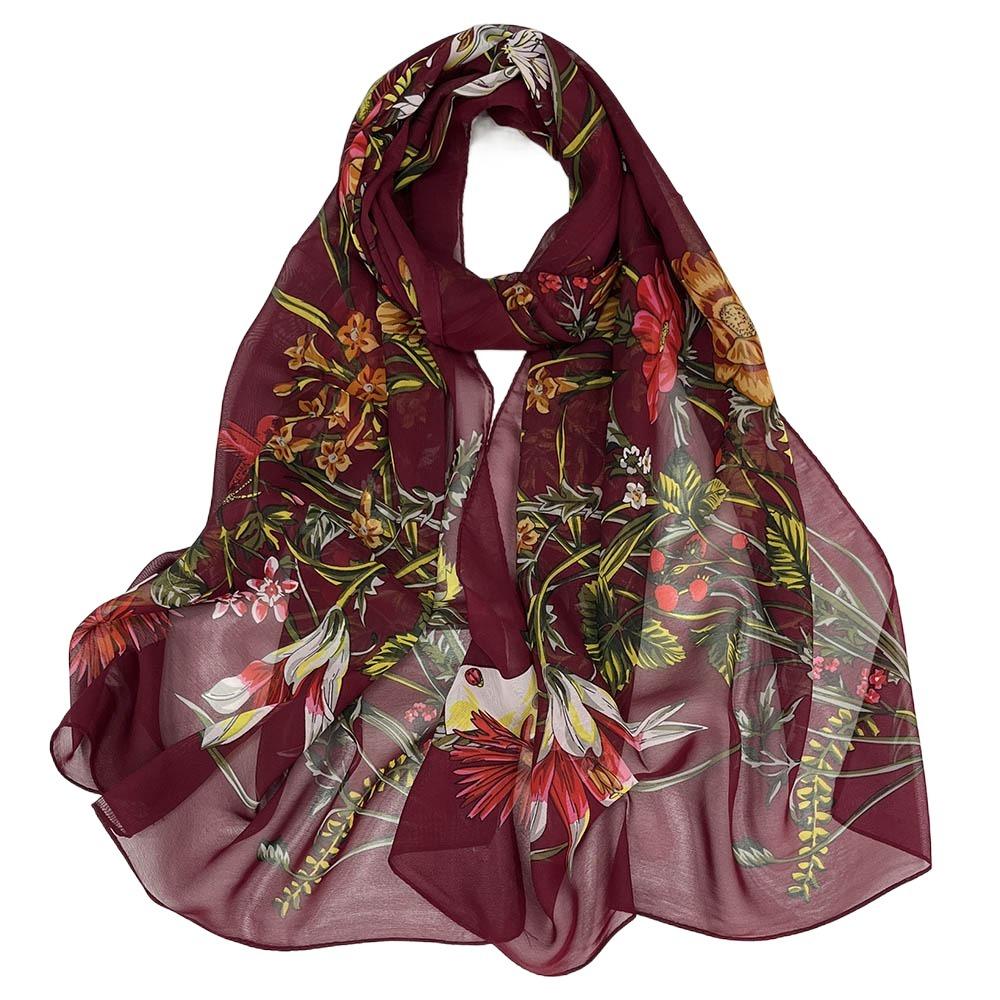 Sun-Resistant Silk Scarf Breathable Long Wraps Portable Beach Shawl for Women
