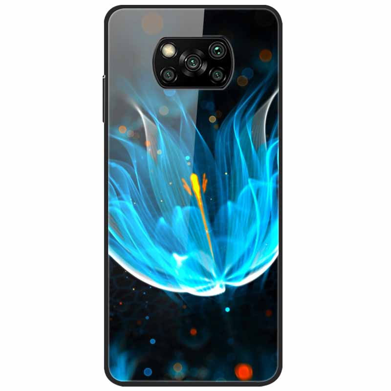 For Poco X3 Pro Case Fashion Cute Tempered Glass Luxury Coque Covers for Xiaomi Poco X3 NFC Cases PocoX3 X 3 Bumper Protector
