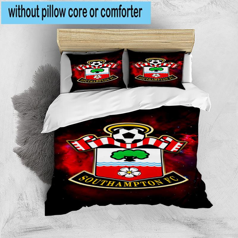 3pcs Fc Crest Design Printed Bedding Set Duvet Cover Closure Includes 1 Duvet Cover & 2 Pillowcases Bedding Sets Home Decor Gifts
