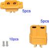 5 парmountable male and female connectors XT60E-M для аккумулятора – идеально для RC самолетов, FPV гоночных дронов