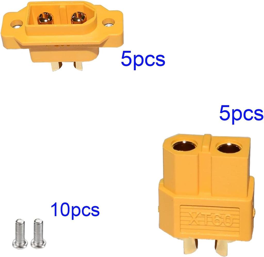 5 парmountable male and female connectors XT60E-M для аккумулятора – идеально для RC самолетов, FPV гоночных дронов