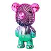 Graffiti Bear Electric Fan USB Rechargeable Desktop Fan Electroplating Gradient 3-speed for Camping Outdoor Travel