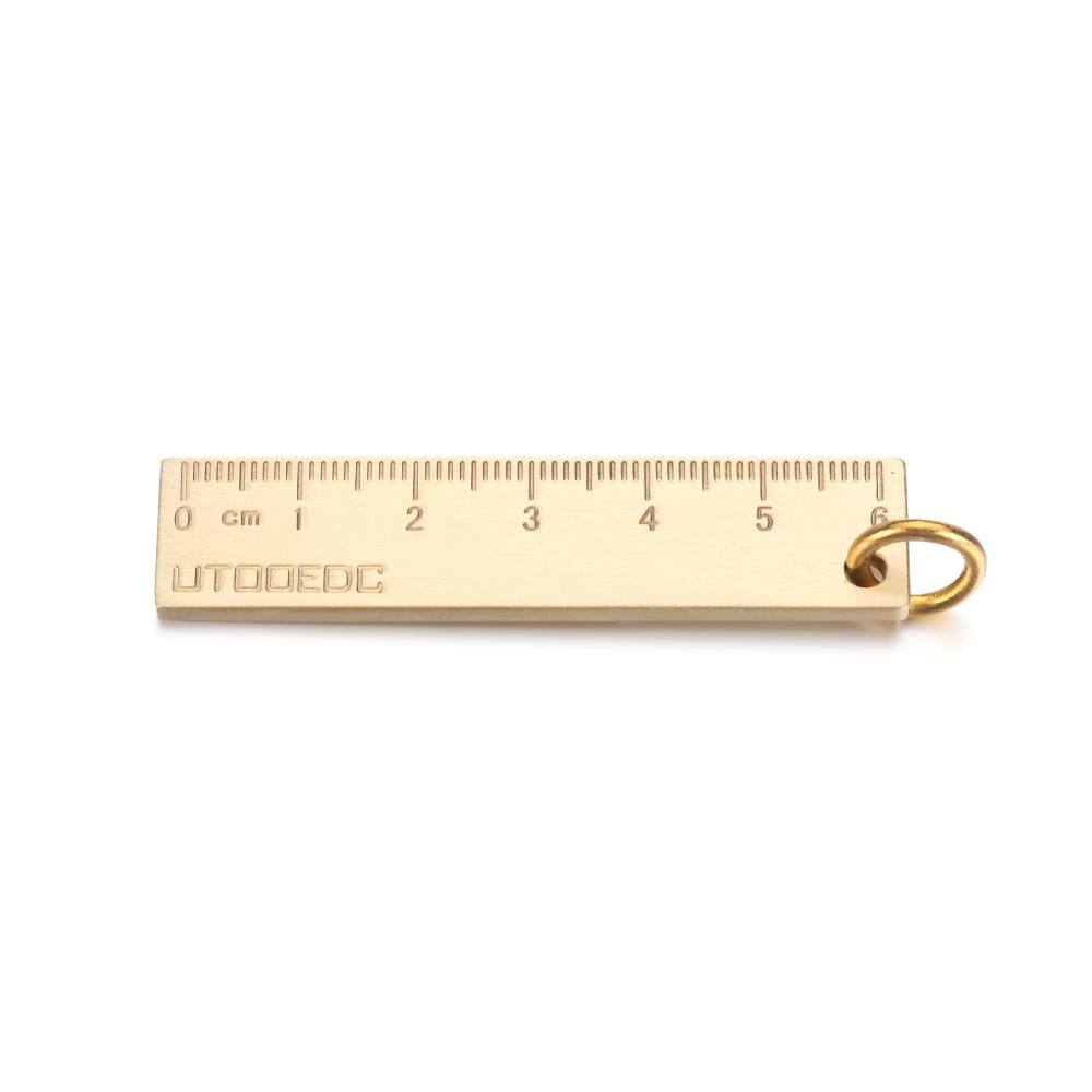 Creative DIY Craft Tools Whistle Ruler Brass Keychain Jewelry Accessories Key Ring Pendant