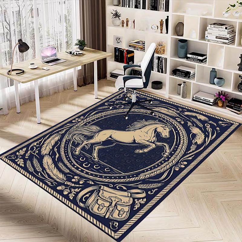 1PC Horse Feathers Non-Slip Floor carpet, Office, family, bedroom, Studio - Large Area Rug, Decorative Mat, Longlasting Material-C0450