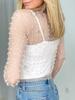 Rose Beauty A Festival Pearls Бисероплетение Стразы Прозрачная сетка Укороченный Клубный топ Без бюстгальтера
