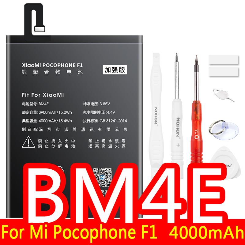 Replacement Battery NOHON For Xiaomi Mi 5 6 9 Pro SE 10 POCOPHONE F1 CC9 CC9E 9Lite A3 4C Max2 MIX3