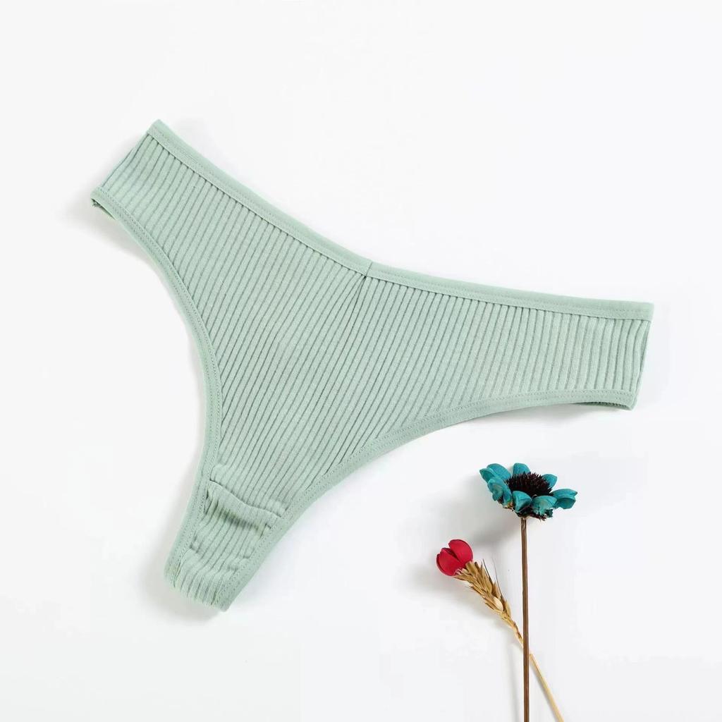 Чистый хлопок сексуальное женское однотонное нижнее белье стринги