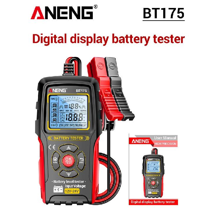 12V 24V Car Lead-Acid Battery Tester Analyzer Auto Load Test ANENG BT175 50~ 1999CCA Charging Circuit Loads Diagnostic Tools