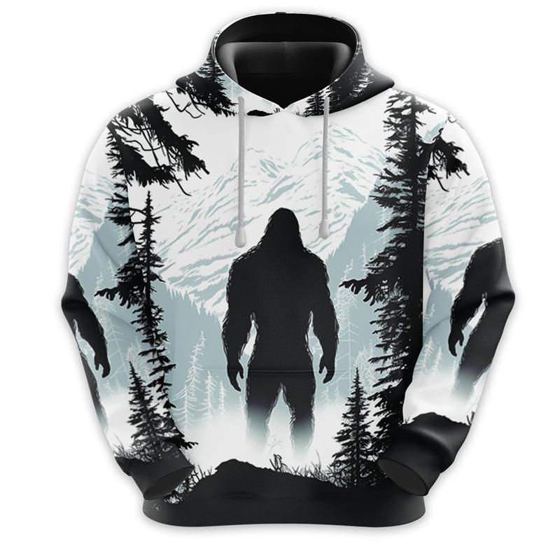Толстовки с принтом Bigfoot Love, модные толстовки с капюшоном Sasquatch для мужчин, одежда, спортивный костюм Big Foot для женщин, пуловеры для мальчиков 2000 года