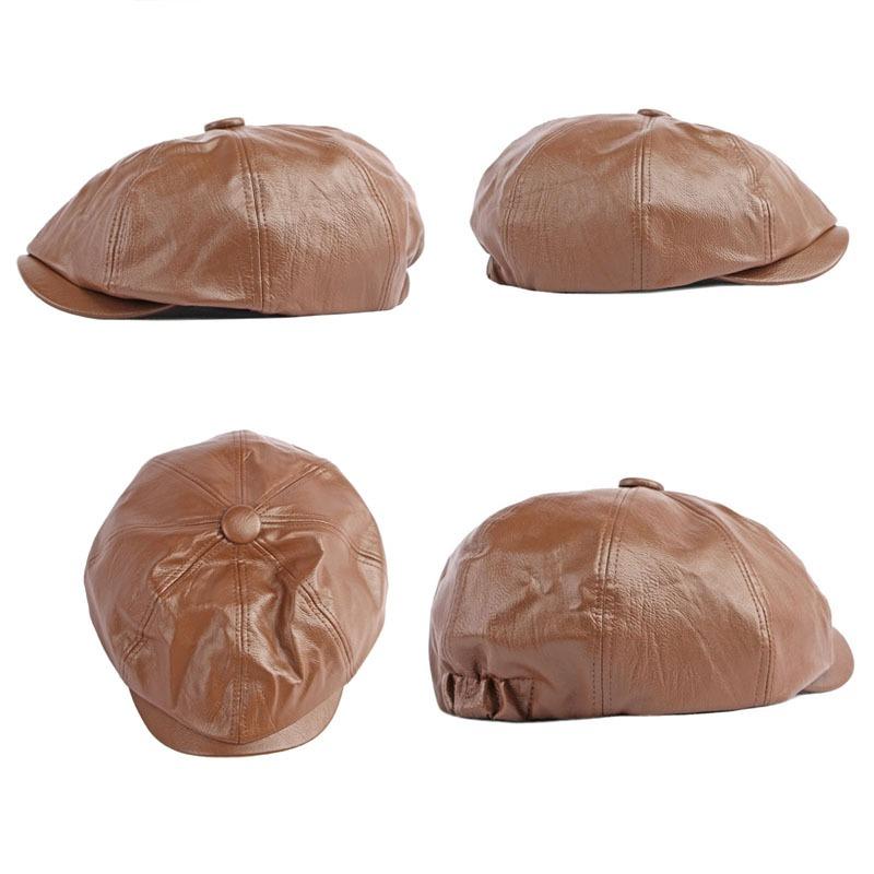 Мужская шляпа с острыми козырьками, женская плоская кепка из искусственной кожи в стиле ретро, ​​берет, кепка газетчика