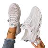 Shoes Women's 2025 Summer New Casual Sports Shoes Fly-woven Mesh Breathable Lightweight Soft Sole Versatile Lace-up Single Shoes