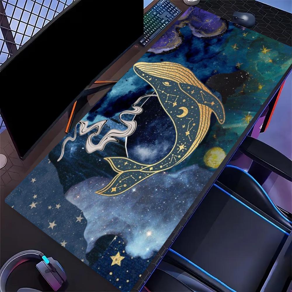 Mousepad Starry Sky Manta Ray Print Anti Slip Rubber Desk Mat Stitched Edge Keyboard Pad For Pc Laptop Gamers Table Decor