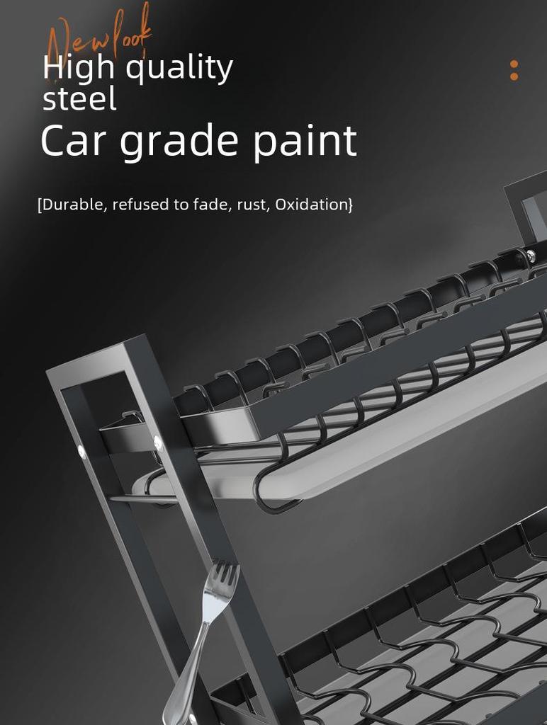 Multi-Layer Kitchen Dish and Bowl Rack with Drainage System